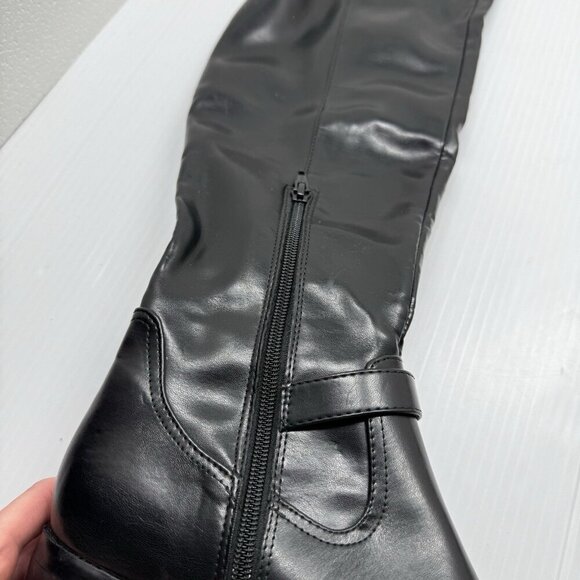 DV Dolce Vita Elyse Black Over The Knee Boots Womens 7.5 Block Heel Riding Style - Picture 3 of 10